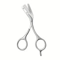 Stainless Steel Eyebrow Scissors with Comb – Ergonomic Design Eyebrow Scissors Babs Silver