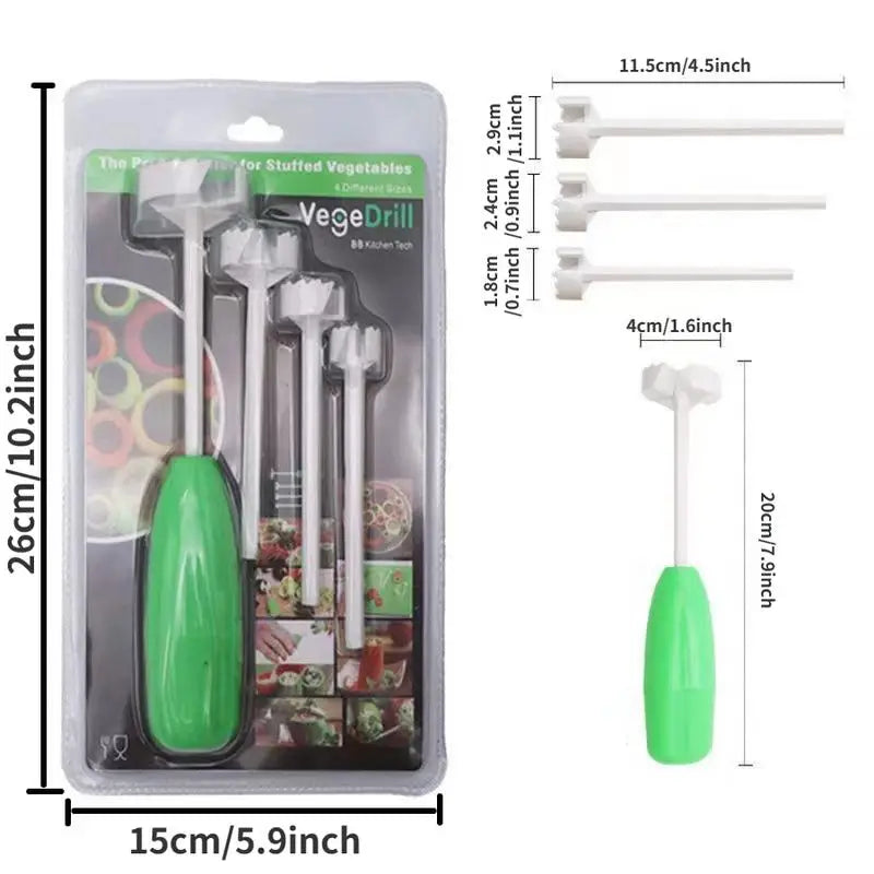 4-Piece Vegetable Spiral Cutter & Corer Set – Kitchen Spiralizer Vegetable Spiralizer Set Babs