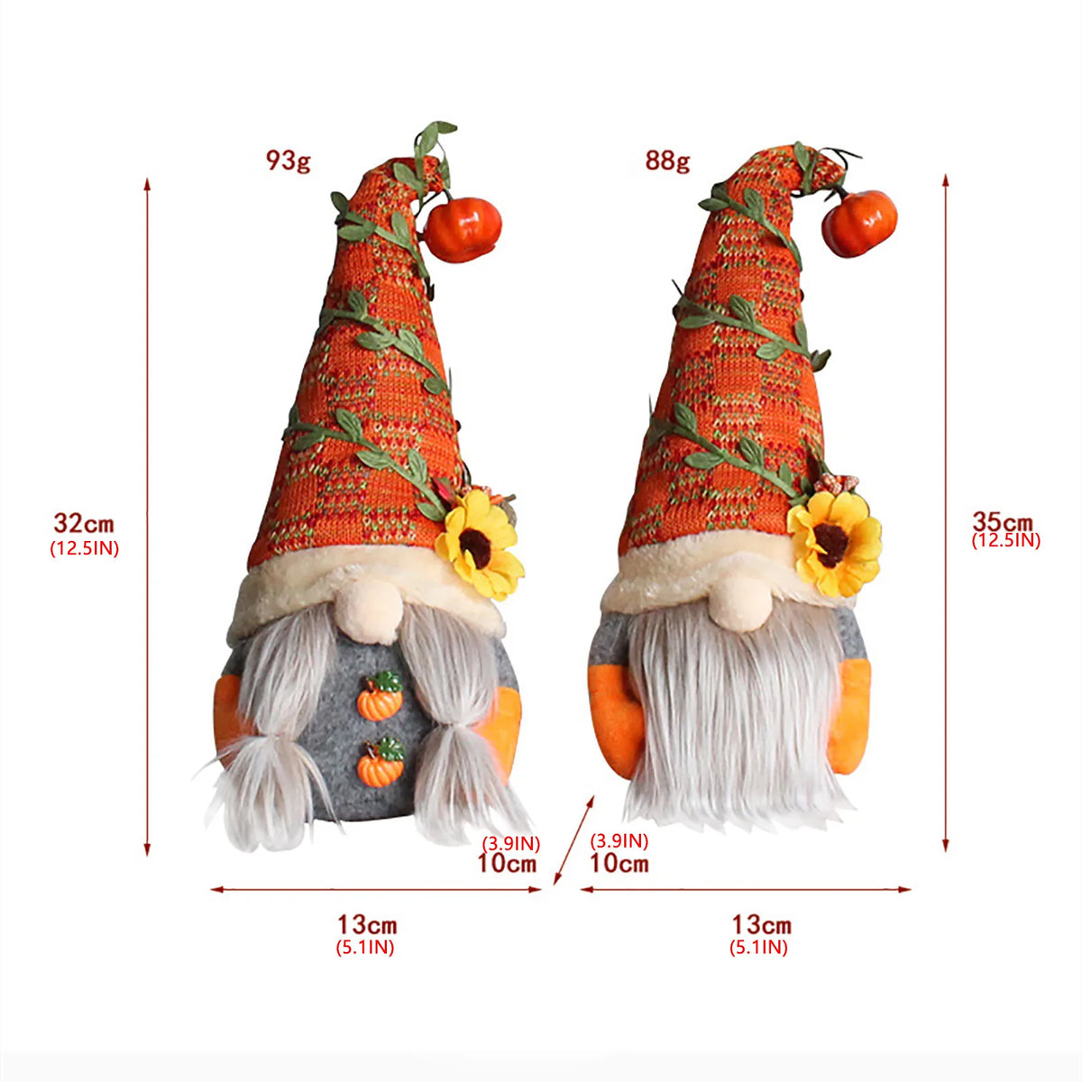 Fall Harvest Gnome Plush Faceless Doll – Autumn Home Decor Holiday Gnome Ornament Babs
