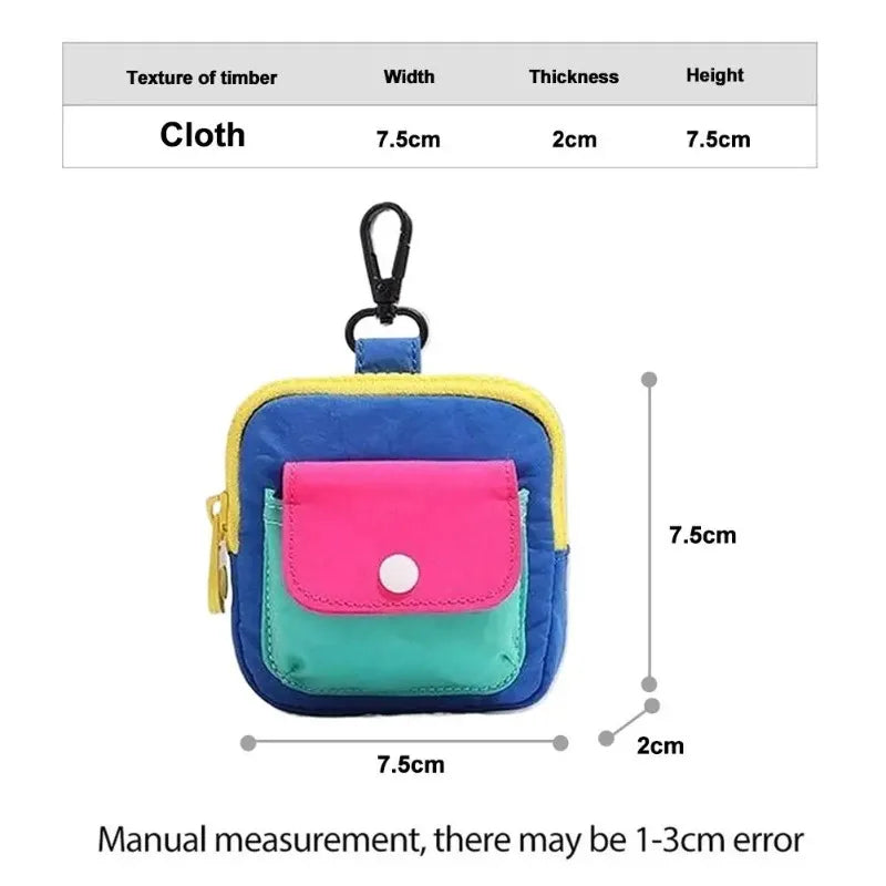 Mini Zipper Coin Purse Keychain – Cute Dopamine Color Wallet Mini Coin Purse Babs