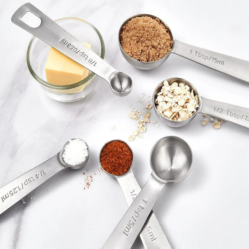 6-Piece Stainless Steel Measuring Spoons Set for Baking Measuring Spoons Set Babs