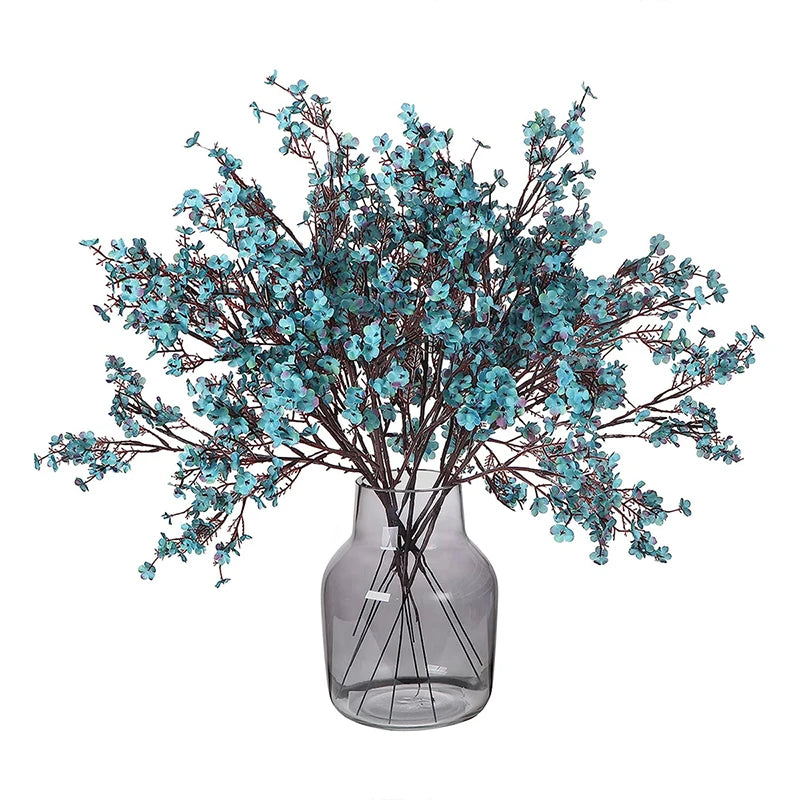 10PCS Artificial Baby's Breath Flowers for Wedding & Home Decor Artificial Flowers Babs DEEP BLUE 10Pcs