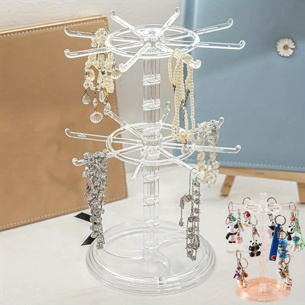 2-Tier Rotating Jewelry Stand – Necklace & Bracelet Organizer Jewelry Display Stand Babs
