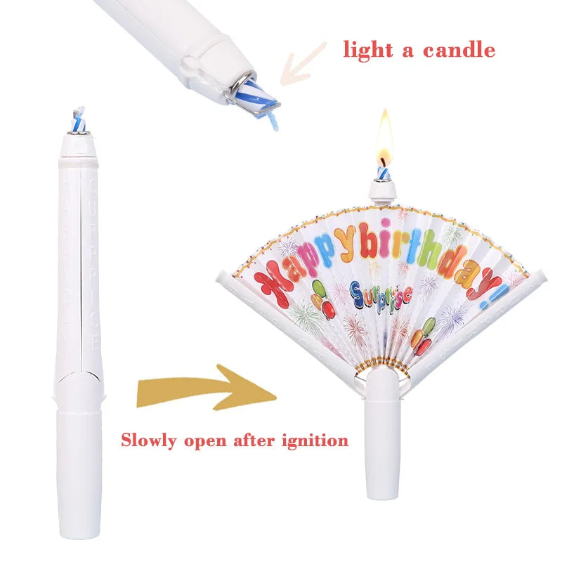 Surprise Fan Birthday Candles – Kids Cake Topper, 1/2/3pcs Birthday Cake Candles Babs