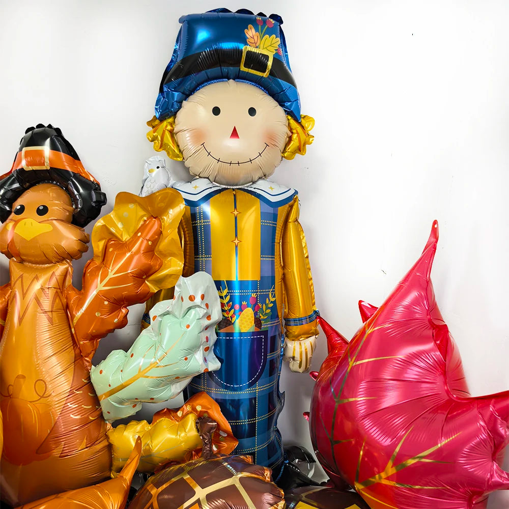 Thanksgiving Foil Balloons & Maple Leaf Banner Party Decor Party Balloon Decor Babs