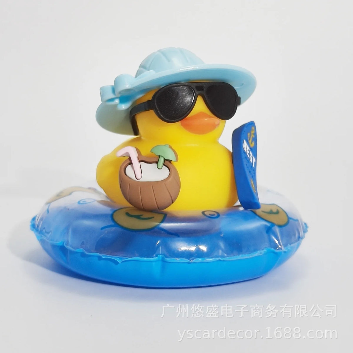 Tropical Rubber Duck Car Ornament – Beach Duck Dashboard Decor Car Dashboard Ornament Babs Skateboard