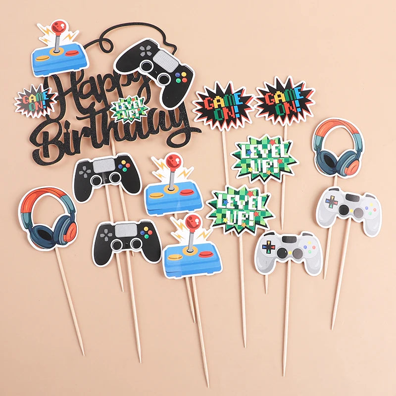 13-Piece Video Game Cake Toppers & Cupcake Picks Birthday Set Cake Topper Set Babs