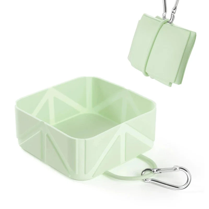Foldable Pet Travel Bowl – Portable Dog & Cat Outdoor Bowl Pet Travel Bowl Babs green