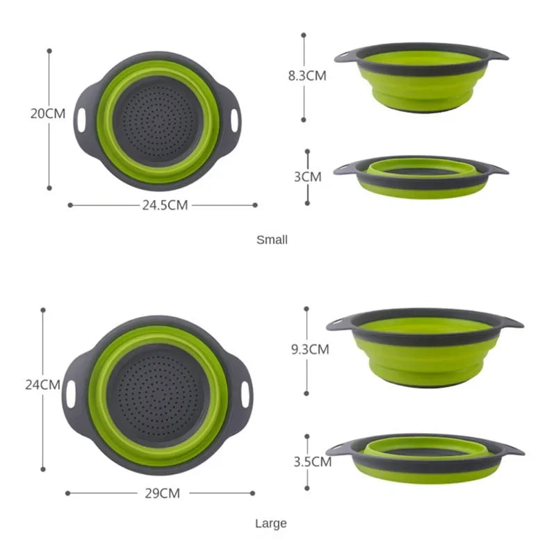 Collapsible Silicone Colander Basket – Fruits & Vegetables Collapsible Colander Babs
