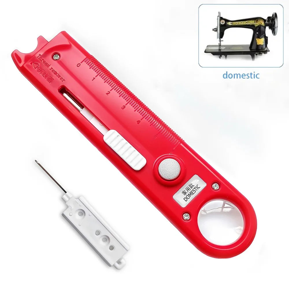 Automatic Needle Threader with Magnifier & Ruler | Sewing Tool Needle Threader Tool Babs Red domestic-1PC