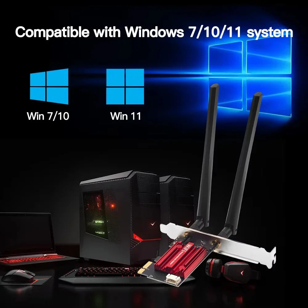 KEBIDUMEI AC1200 Dual Band PCIe WiFi Card + Bluetooth 4.2 PCIe WiFi Adapter Babs