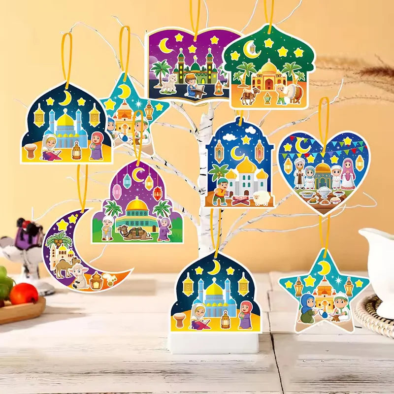 Ramadan DIY Stickers Eid Mubarak Gift Labels & Party Decor Set Celebration Sticker Set Babs