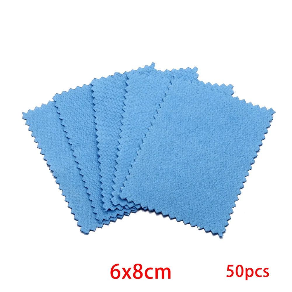50pcs Jewelry Polishing Cloths for Silver, Gold & Platinum Jewelry Polishing Cloth Babs Dark Blue 6x8 50Pcs