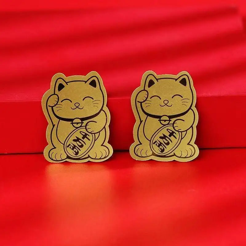 Golden Lucky Cat Gold Foil Sticker – Self-Adhesive Decal 5/10 Pcs Decorative Sticker Decal Babs
