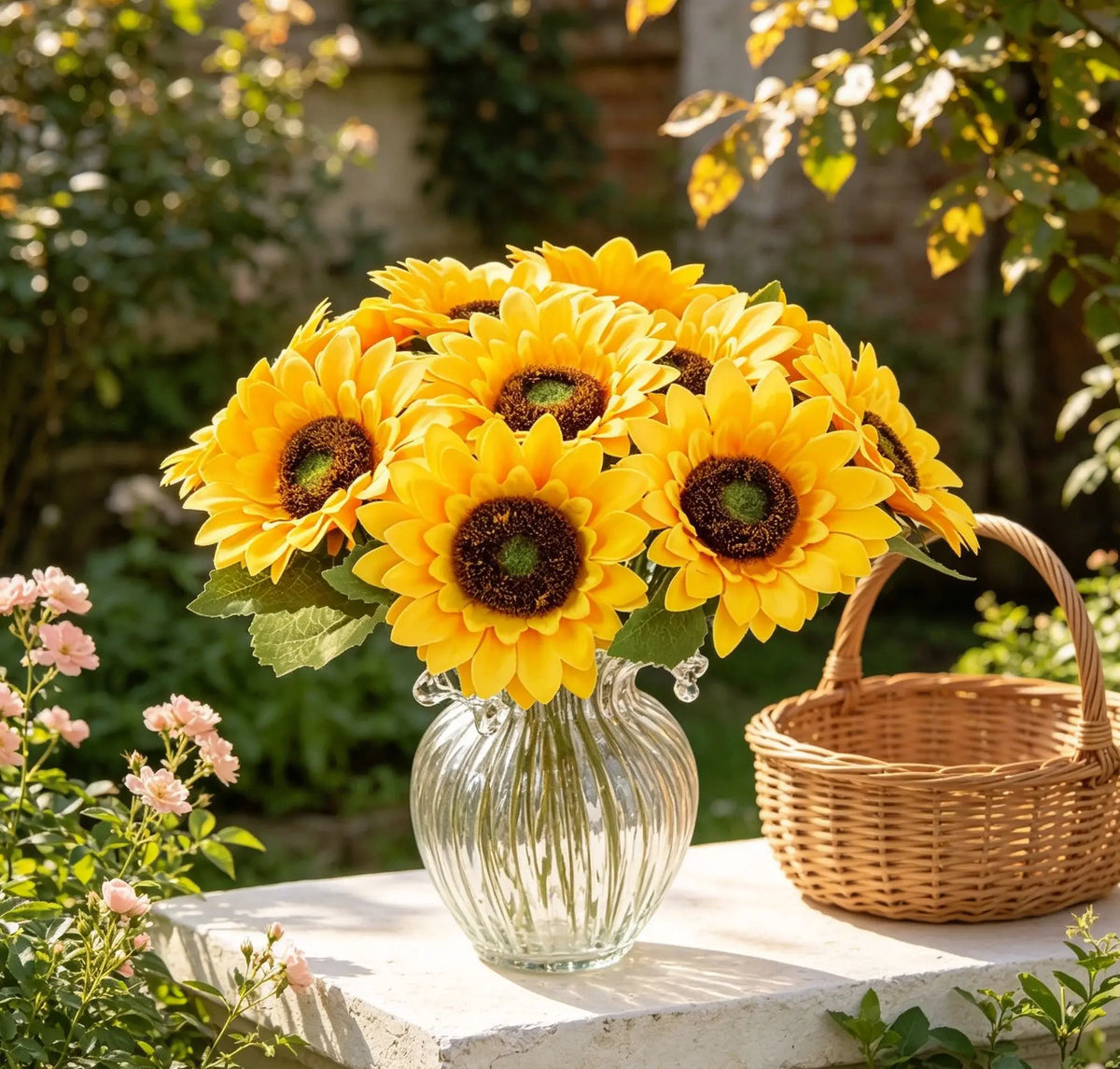 Silk Sunflower Artificial Flowers – Wedding, Home & Garden Decor Artificial Silk Flowers Babs