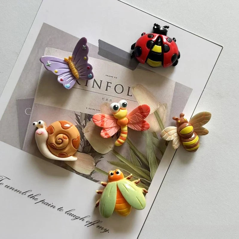 Resin Insect Fridge Magnets – Butterfly, Bee & Ladybug Décor Decorative Fridge Magnets Babs