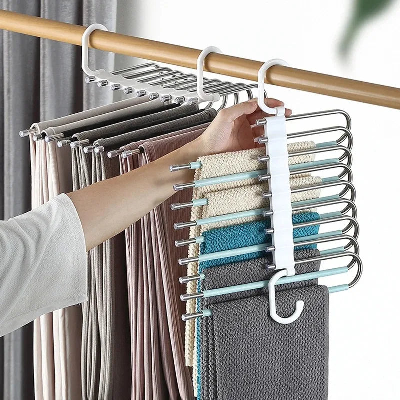 S-Type Stainless Steel Space-Saving Pants & Skirt Hanger Rack Closet Hanger Rack Babs