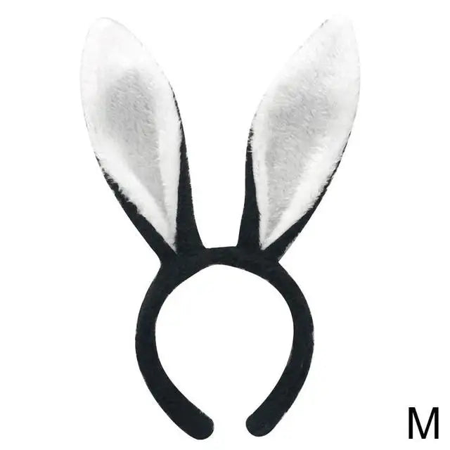 Easter Bunny Ear Headband – Plush Fur Rabbit Cosplay Hairband Costume Headband Babs Dark Khaki As pictures show