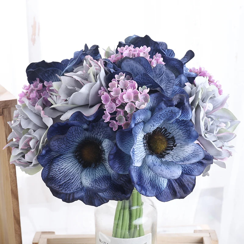 Silk Peony & Poppy Artificial Flower Bouquet | Home & Wedding Artificial Flower Bouquet Babs