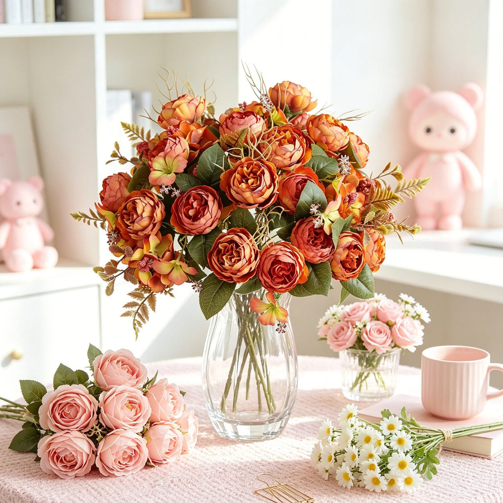 Artificial Silk Peony Hydrangea Bouquet – Wedding & Home Décor Artificial Flower Bouquet Babs