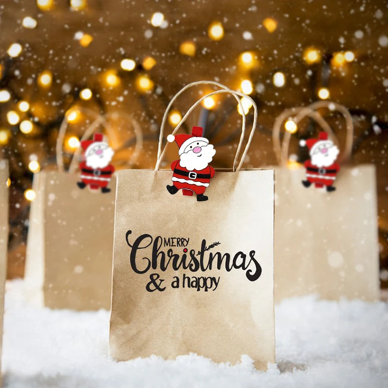 6pcs Christmas Wooden Clips – Xmas Photo Wall DIY Décor Set Christmas Wooden Clips Babs