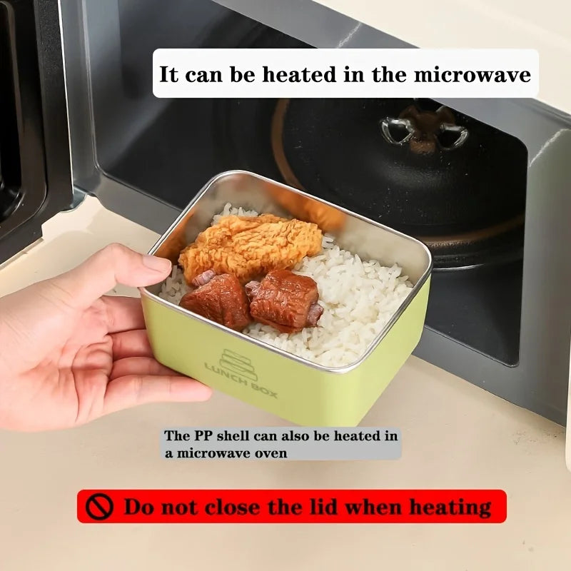 Stainless Steel Bento Box – Portable Anti-Overflow Lunch Container Stainless Steel Lunch Box Babs