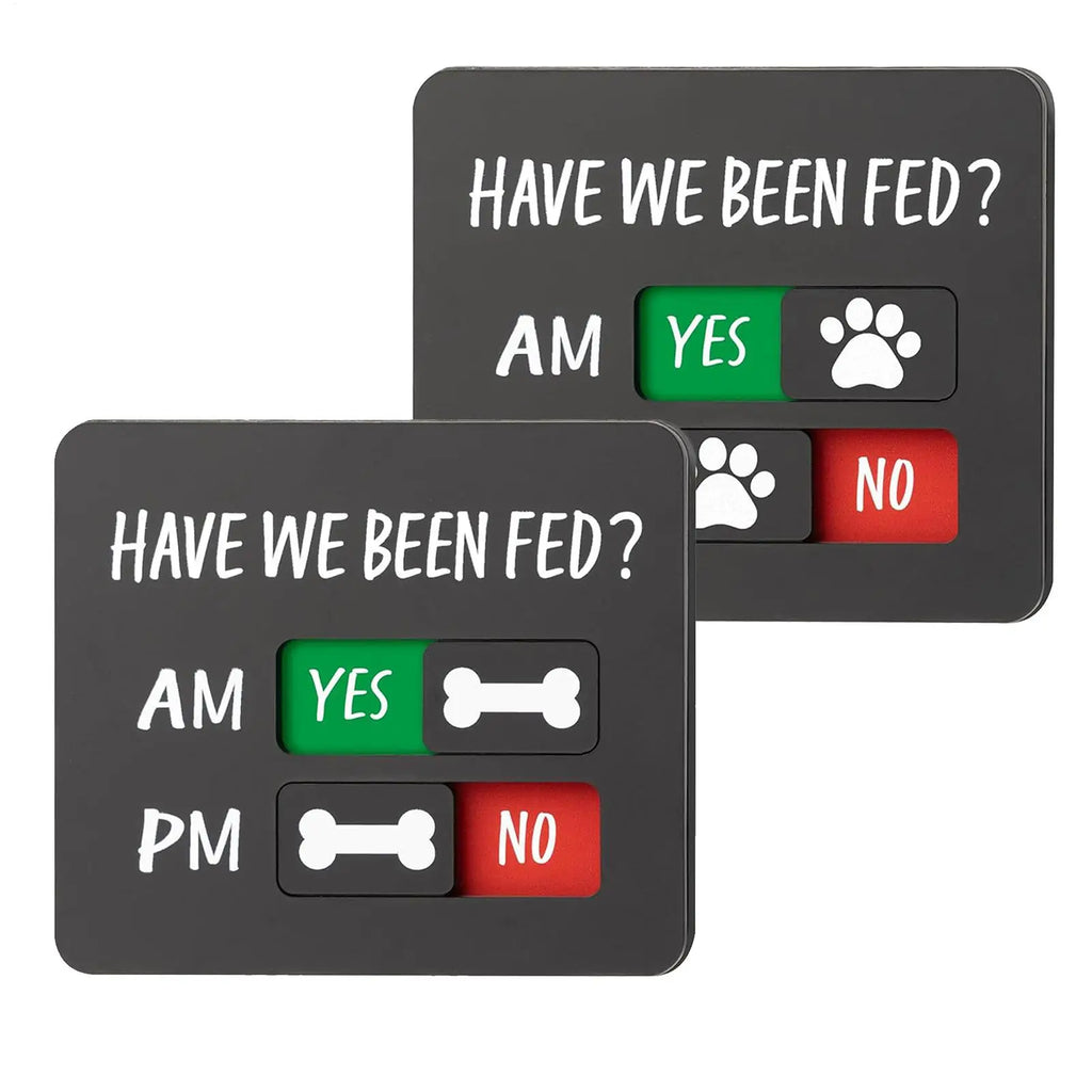 Magnetic Acrylic Dog Feeding Reminder Fridge Sign | Pet Fed Pet Feeding Sign Babs