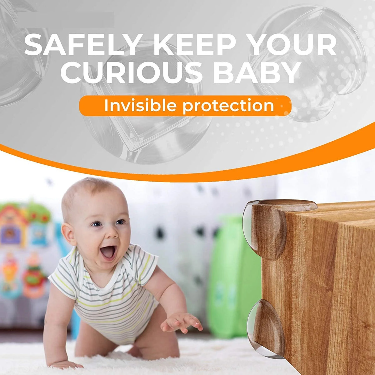 Baby Silicone Table Corner Edge Guards – Clear & Soft Baby Corner Guards Babs