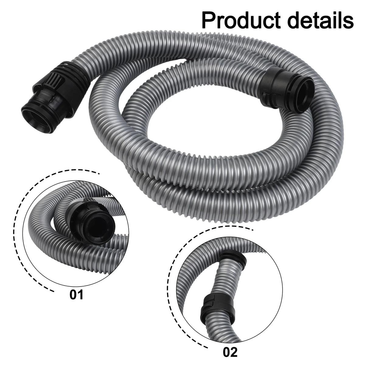 1.6M Flexible Vacuum Hose Replacement for Miele S2000 Series Vacuum Hose Replacement Babs