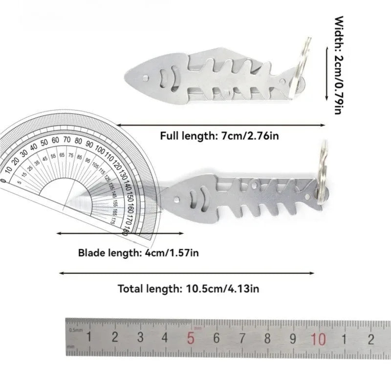Fish Bone Mini Pocket Knife – Stainless Steel Camping Keychain Mini Pocket Knife Babs