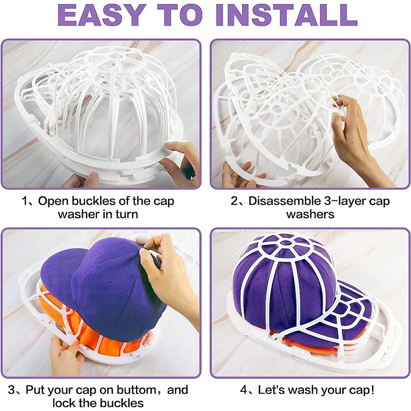 Hat Washer Cage for Baseball Caps – Washing Machine & Dishwasher Cap Washing Frame Babs