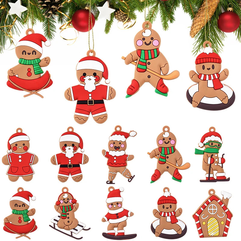 10pcs Sport Gingerbread Man Christmas Tree Ornaments 2024–2025 Christmas Tree Ornaments Babs