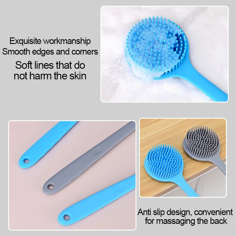 Silicone Body Exfoliating Shower Brush – Back Scrubber Body Exfoliating Brush Babs
