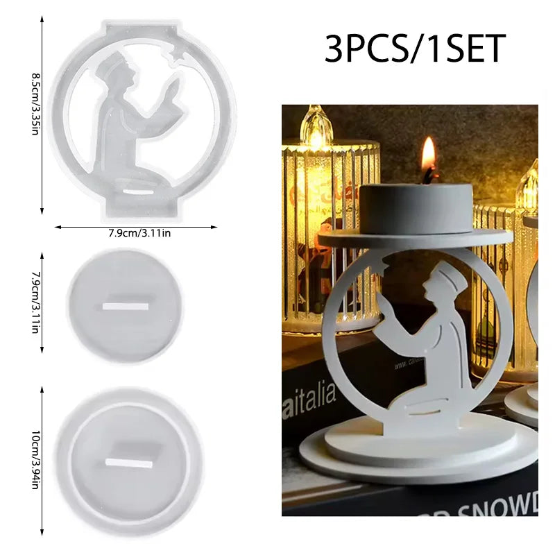Ramadan Candle Holder Silicone Mold – Eid DIY Cement Gypsum Silicone Craft Mold Babs B