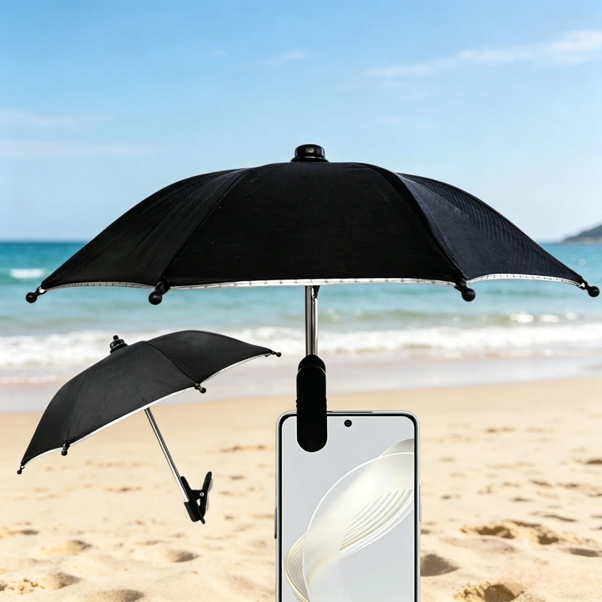 Clip-On Phone Umbrella Holder – Sunshade & Rainproof Stand Phone Umbrella Holder Babs