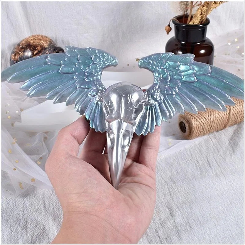 DIY Crow Skull Gothic Silicone Epoxy Resin Mold – Eagle Wings Silicone Resin Mold Babs