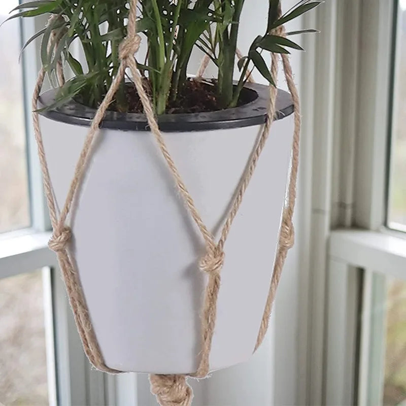 Woven Hanging Flower Pot Net Planter Basket Hanger Rack Hanging Planter Net Babs
