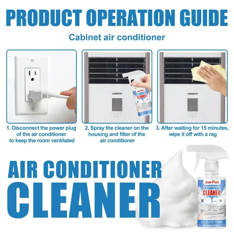 AC Foam Coil Cleaner Spray – No-Rinse Formula, 60ml AC Coil Cleaner Spray Babs