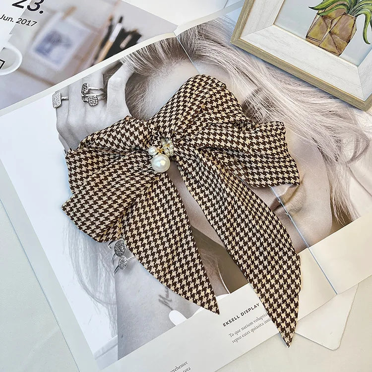 Women's Big Bow Hair Clip Faux Pearl Barrette – Vintage Style Hair Barrette Clip Babs B