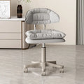 Ergonomic Swivel Office Chair – Height Adjustable Tech Leather Ergonomic Office Chair Babs Light Grey