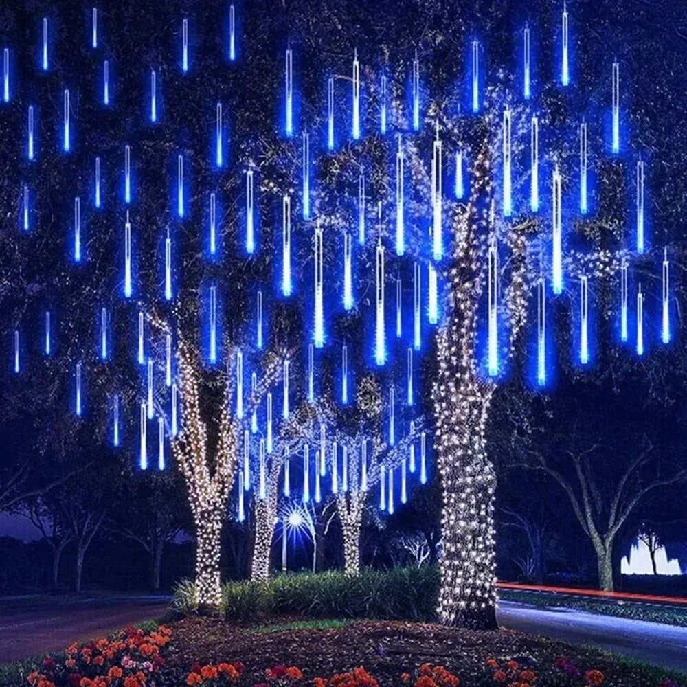 Meteor Shower LED String Lights 8 Tubes – Outdoor Christmas Décor LED Meteor Shower Lights Babs