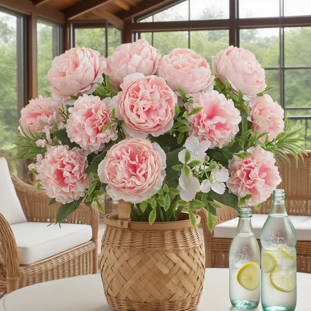 5-Fork Silk Artificial Flower Bouquet – Wedding & Home Decor Artificial Flower Bouquet Babs