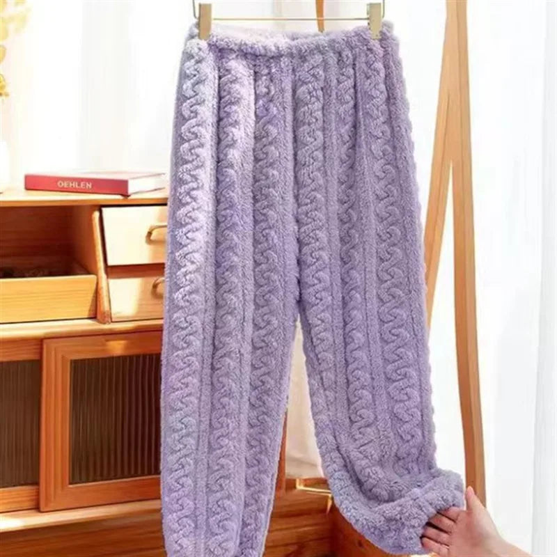 Women's Thermal Fleece Sleep Pants – Warm Plush Loungewear Fleece Loungewear Pants Babs