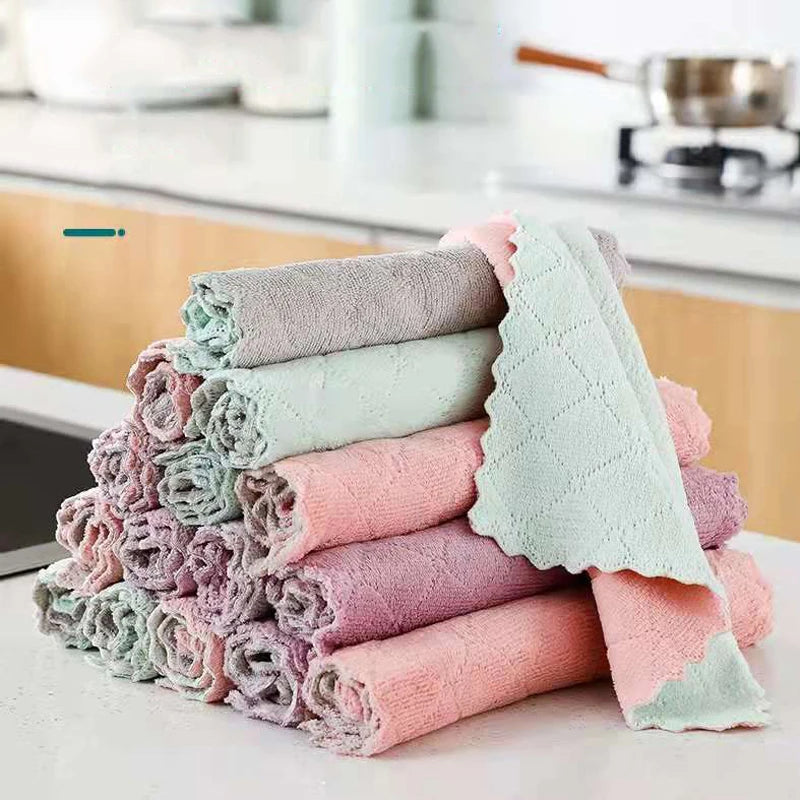 Coral Velvet Dish Towels – Absorbent Kitchen Cloths 10/20 Pcs Kitchen Dish Towels Babs