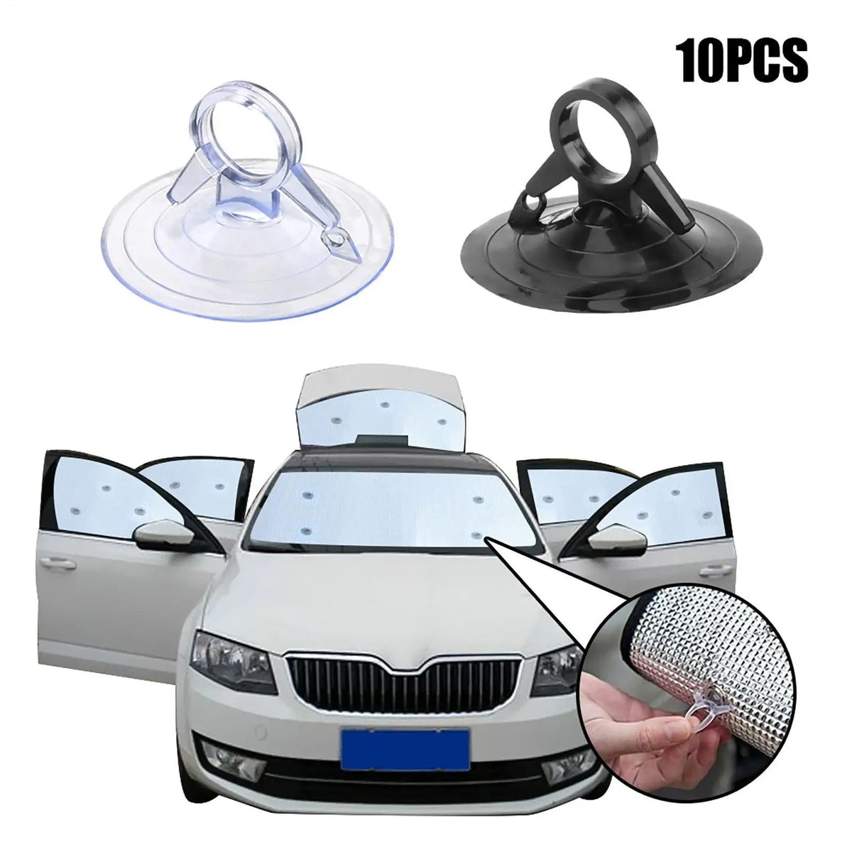PVC Car Windshield Suction Cups 10-Pack | Reusable Car Suction Cups Babs