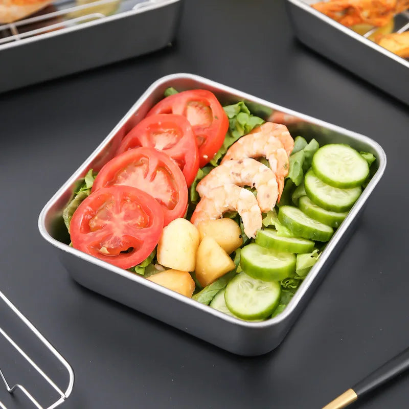 Square Stainless Steel Baking Tray with Grid Rack | Nonstick Baking Tray & Rack Babs