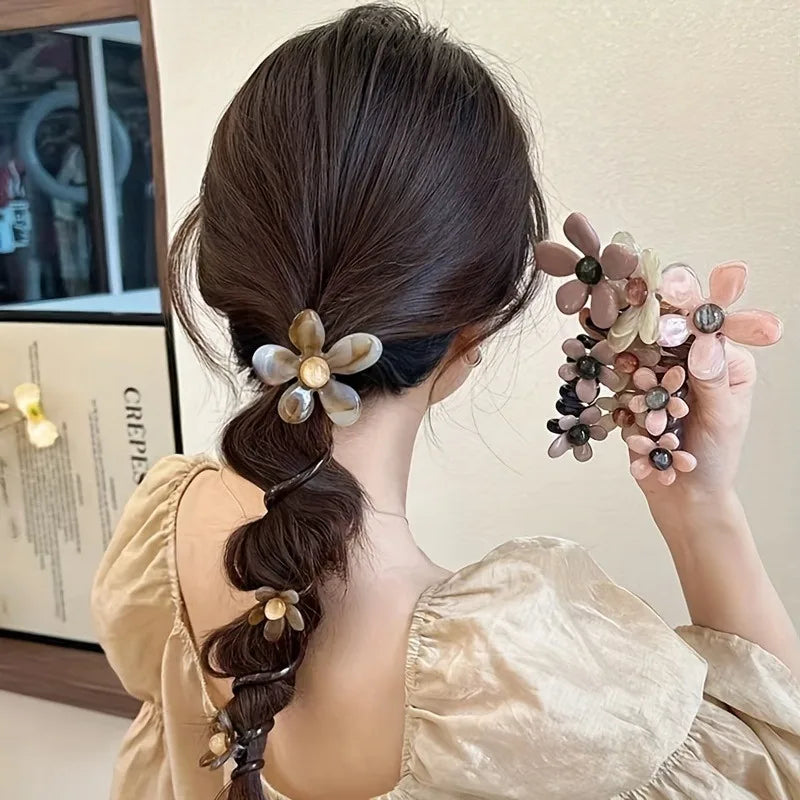 Pearl Flower Bubble Braid Hairband | Elastic Hair Accessories Elastic Hair Band Babs
