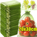 Green Mesh Fruit Protection Bags – Drawstring Pest Barrier Net Garden Pest Netting Babs 20x30cm 10pcs