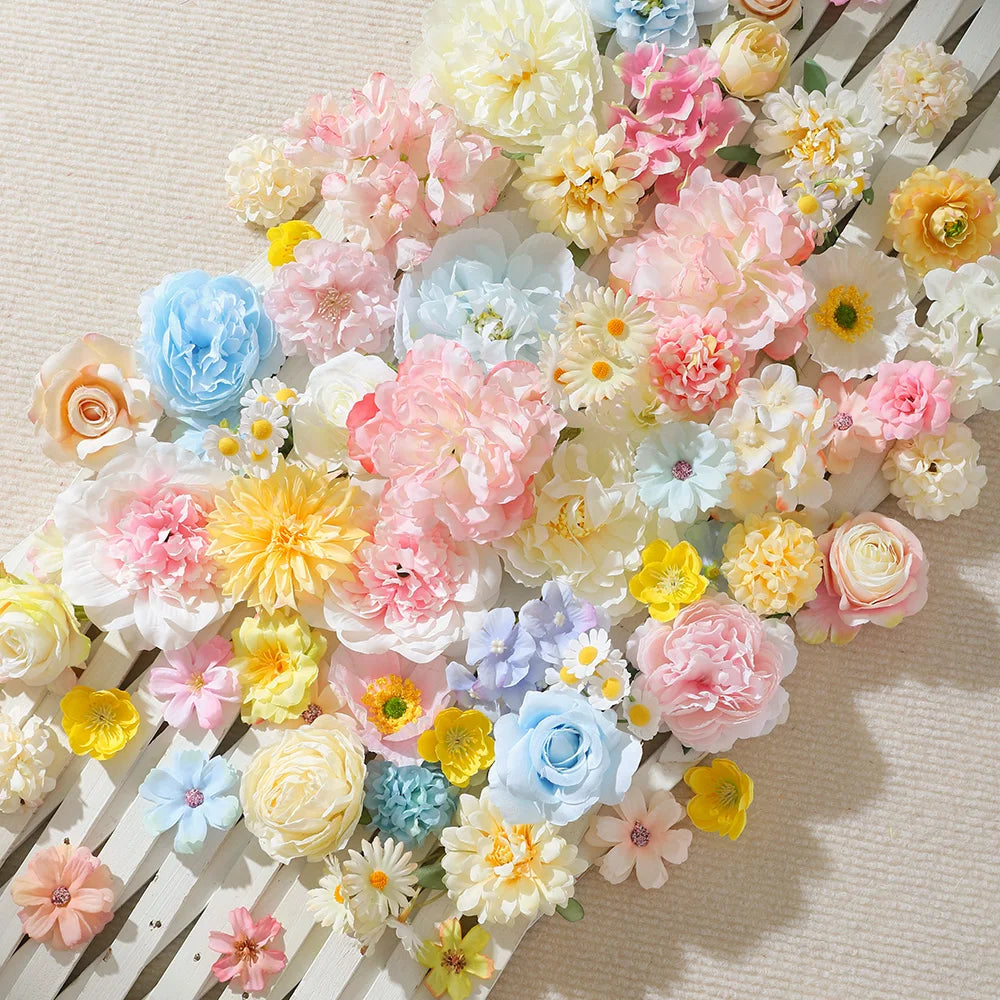 15/40Pcs Silk Artificial Daisy Rose Peony Flower Heads | Wedding Decor Artificial Flower Heads Babs