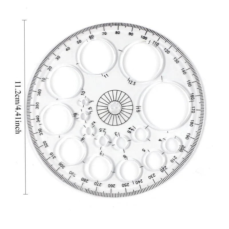 10PCS 360° Full Circle Protractor Plastic Ruler for Students Circle Protractor Set Babs
